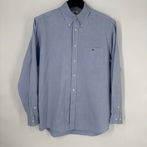 Lacoste Other - VTG Lacoste Mens Oxford Button Down Shirt Size 42 Blue Classic Fit Logo Preppy